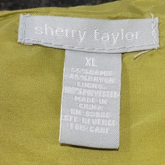 XL Avocado Green Geometric Skirt with Waist Tie String Side Zipper Liner Midi - Picture 8 of 8